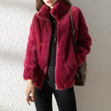 Double Faced Fleece Warm High Neck Sweater