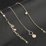 Niche Pearl Love Coin Bracelet