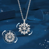 Rotatable Silver Snowflake Necklace