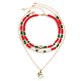 Beaded Imitation Crystal Ornament Necklace