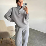 Hewrore Warm Hoodie Tracksuit Set