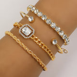 Twisted Cuff 4 Pcs Crystal Bracelet