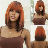 Red Bangs Short Straight Hair Wig