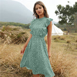 Dot Chiffon Long Maxi Dress