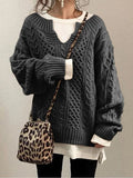 Linen Pattern Sweater Top