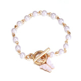 Pearl Butterfly Alloy Bangle Bracelets