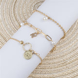 Niche Pearl Love Coin Bracelet