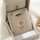 Sun Flower Pendant Necklace