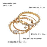 Twisted Cuff 4 Pcs Crystal Bracelet