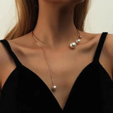 Plated Pearl Love Multi-layer Necklace