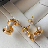 Winding Pearl Earrings