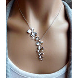 Silver Petals Necklace And Earrings